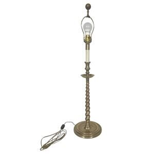 Vintage Frederick Cooper Brass Barley Twist Altar Candlestick Buffet Lamp 35”